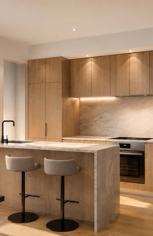 Interior render of Bayside Townhouses
